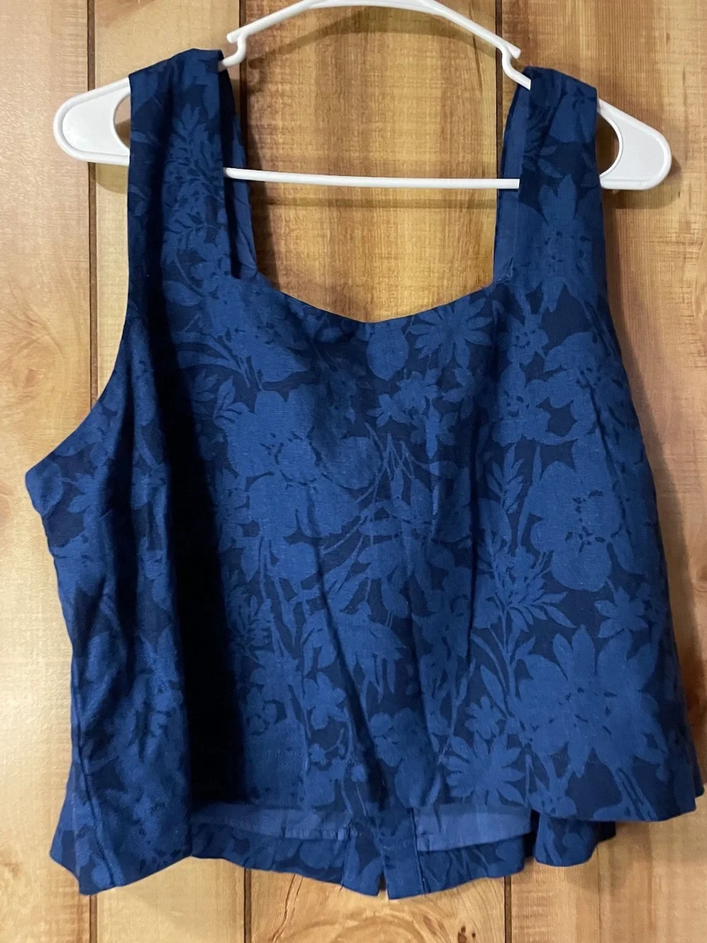 GAP Blue Floral Square-Neck Tank XL - Picture 9 of 10
